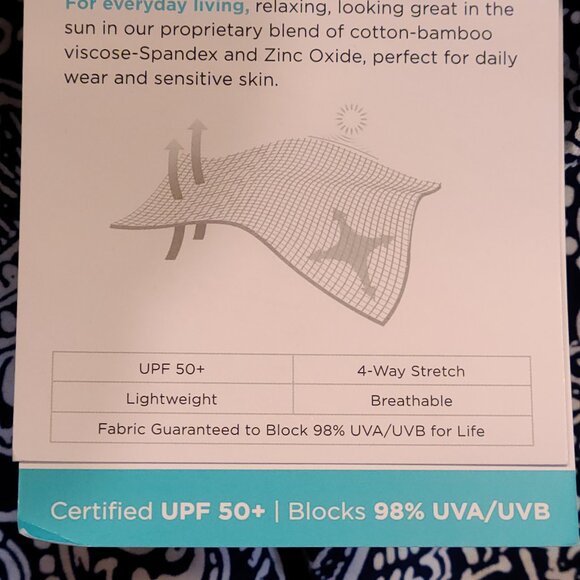 Coolibar St Lucia Tunic Top Blue Paisley Shirt Coverup Womens Extra Small NWT - Picture 5 of 8